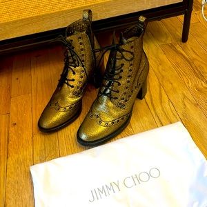 Jimmy Choo size 38 gold boots
